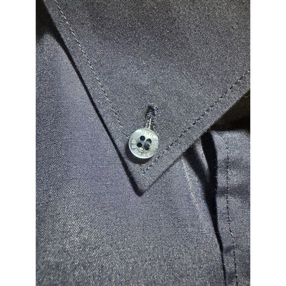 Vintage Versace Classic V2 Button Up Shirt Navy Blue Size 16.5 33/34 Casual Work - Picture 5 of 8